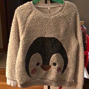 Fuzzy penguin sweatshirt